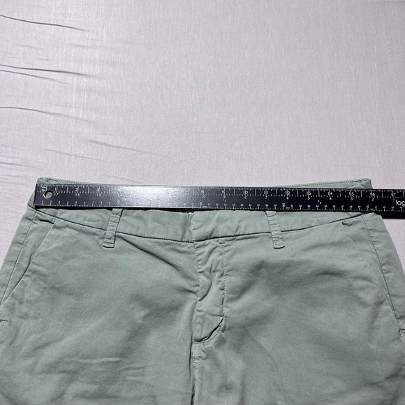 Frank & Eileen Wicklow Pants Womens 10 Green Cropped Raw‎ Hem Chino Made in USA - Picture 11 of 16
